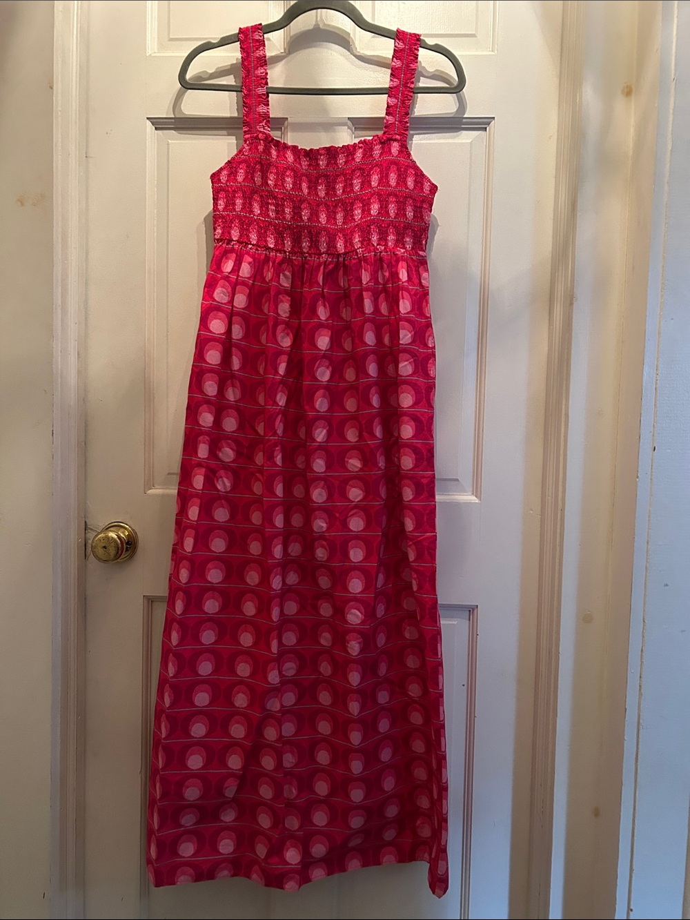 Zara Pink Smocked Maxi Sundress with Pockets